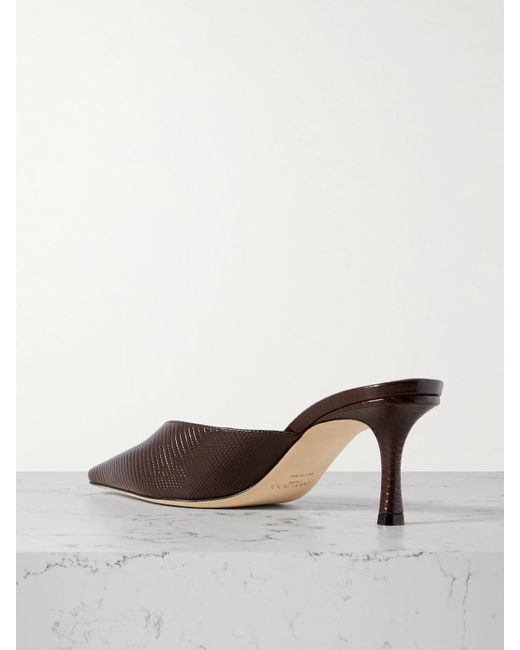 Mules En Cuir Effet Croco À Ornement Vivi 65 Jimmy Choo en coloris Brown