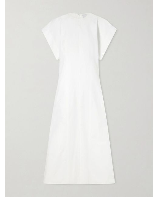 Bottega Veneta White Cotton-Poplin Midi Dress