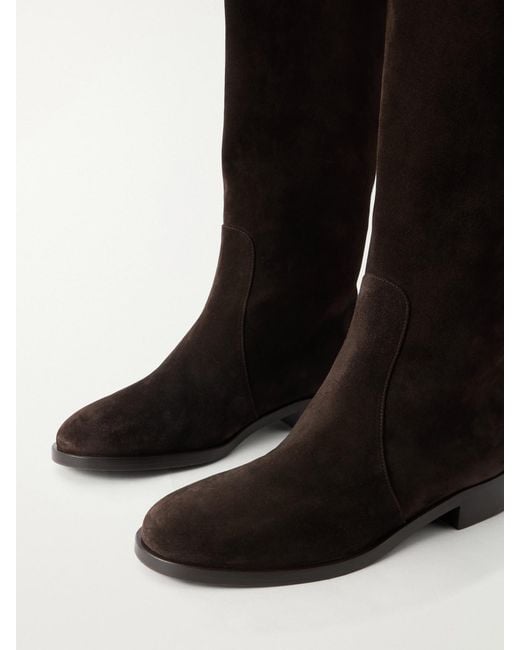 Gianvito Rossi Black Zayne 20 Suede Over-The-Knee Boots