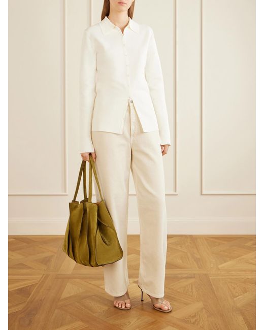 Ulla Johnson Natural Adria Suede Large Tote
