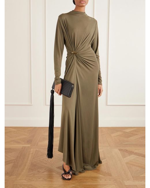 Bottega Veneta Metallic Serata Intrecciato Plume Tassel Leather Clutch