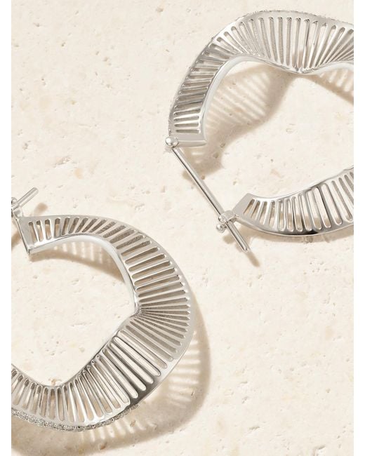 L'Atelier Nawbar Natural Waves 18-Karat Diamond Hoop Earrings