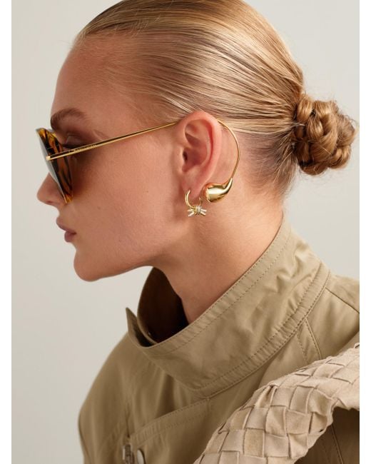 Bottega Veneta Brown Drop Round-Frame Tortoiseshell Acetate And-Tone Sunglasses