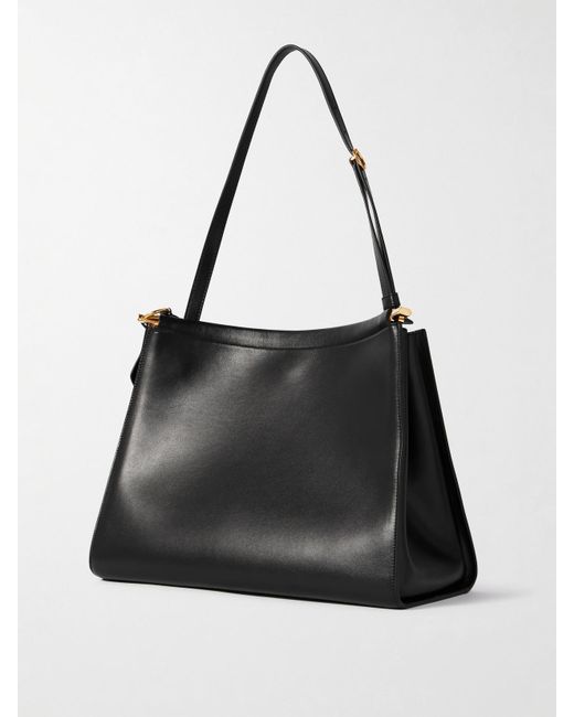 Alaïa Black Le Click Mittelgroße Schultertasche Aus Leder