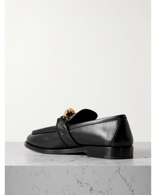 Bottega Veneta Black Astaire Embellished Leather Loafers