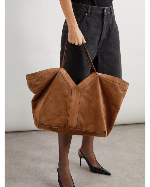 Saint Laurent Brown Y Suede Tote