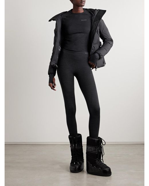 Falke Black Wool-Blend Top