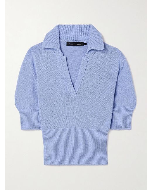 Pull Façon Polo En Coton Mélangé Reeve Proenza Schouler en coloris Blue