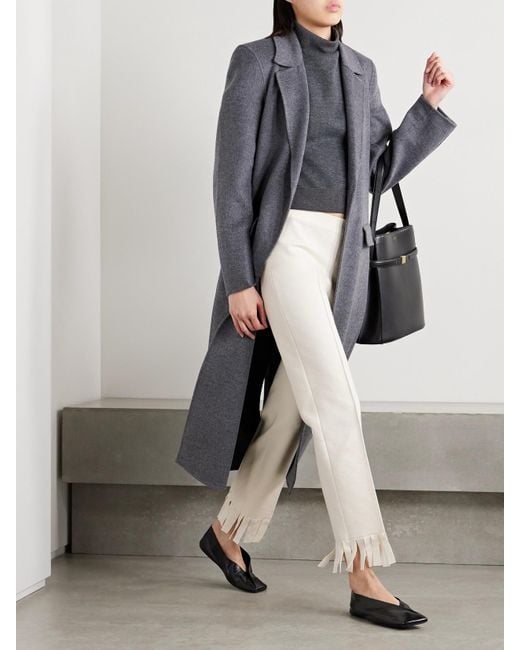 High Sport White Louis Fringed Cotton-Blend Jacquard Straight-Leg Pants