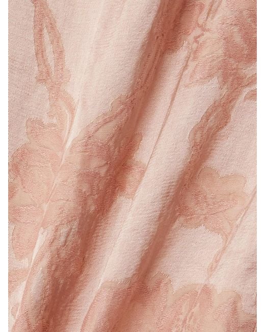 Dries Van Noten Pink Belted Pleated Linen-Blend Jacquard Skirt