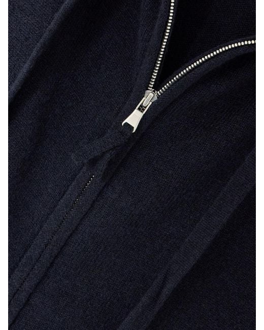 Allude Blue Wool And Cashmere-Blend Hoodie
