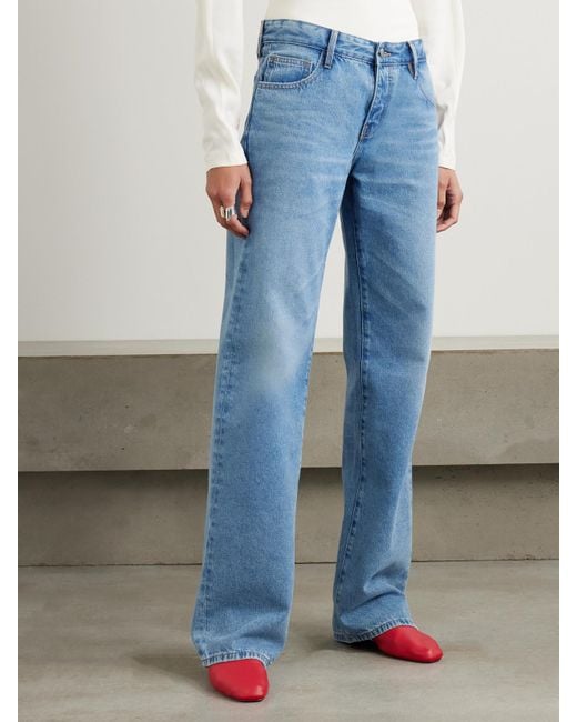 St. Agni Blue Outland Denim 90S Low-Rise Straight-Leg Organic Jeans