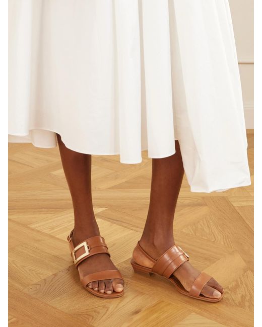 Roger Vivier Brown Belle Vivier 20 Embellished Leather Sandals