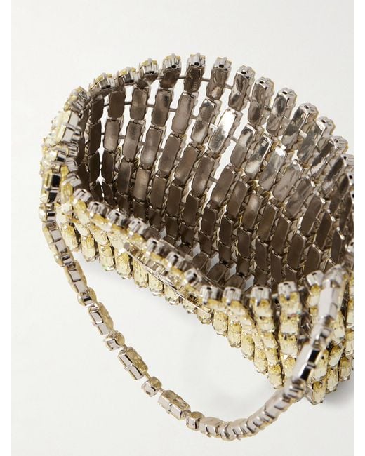Saint Laurent Metallic Evening Micro Crystal-Embellished Chainmail Shoulder Bag