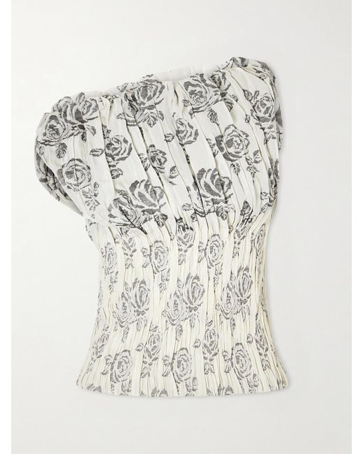 Kallmeyer White Romy Floral-Brocade Top
