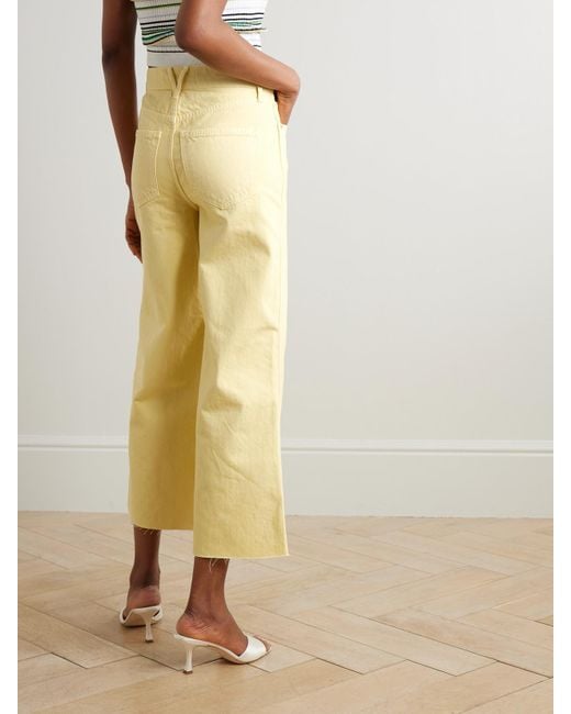 Veronica Beard Yellow Taylor High-Rise Flared Jeans