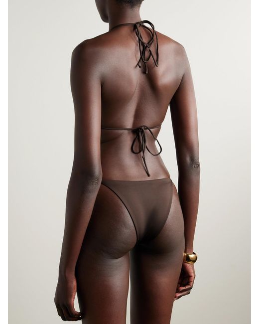 Maygel Coronel Natural Gola Appliquéd Triangle Halterneck Bikini