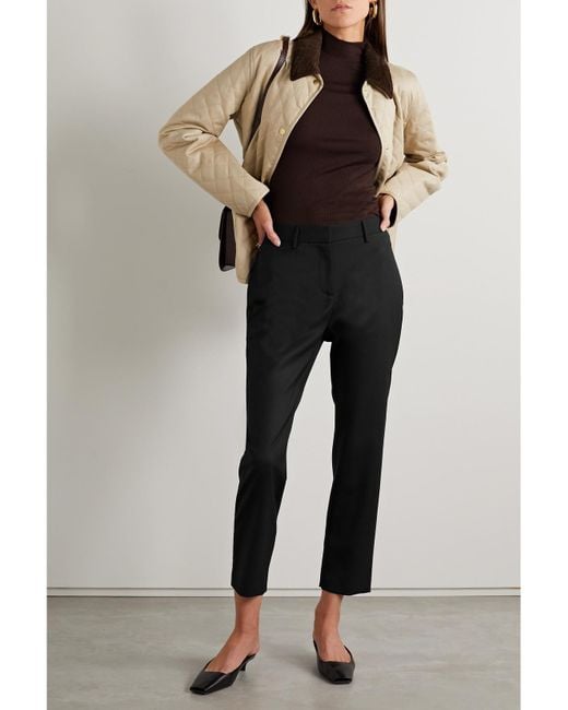 Nili Lotan Black Tel Aviv Wool-Blend Twill Straight-Leg Pants