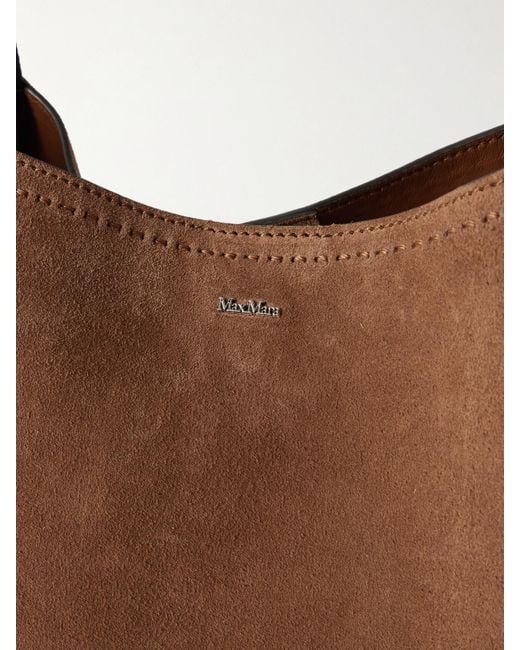 Max Mara Brown Archetipo Tote Aus Veloursleder