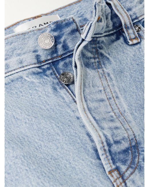 FRAME Blue The Staple Mid-Rise Straight-Leg Jeans