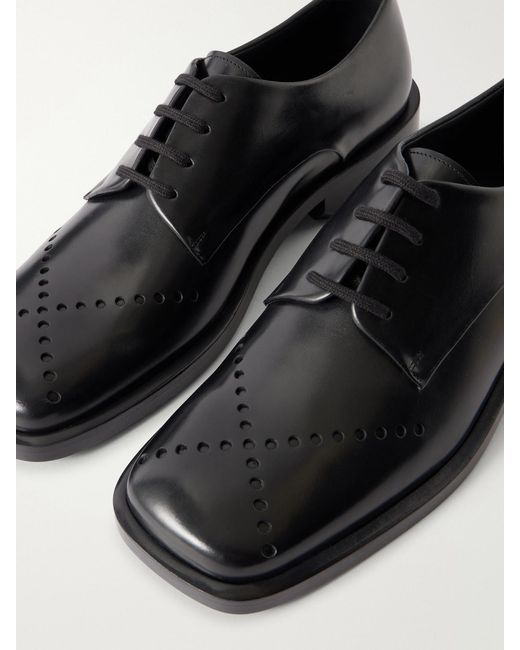 Jil Sander Black Perforated Leather Brogues