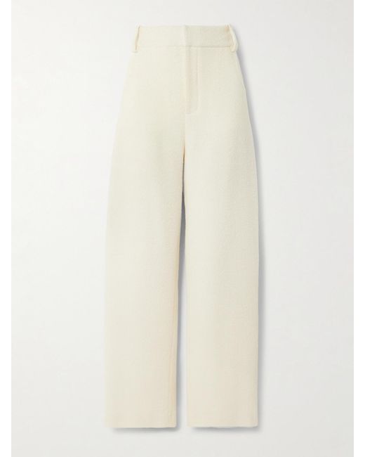 LIBEROWE Natural Alba Wool-Blend Tweed Wide-Leg Pants