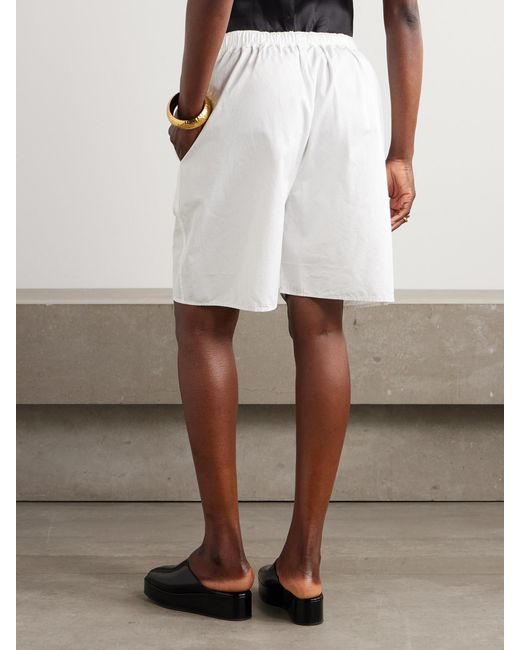 Carven White Cotton-Poplin Shorts
