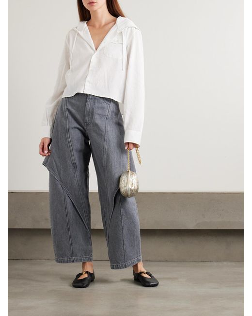 J.W. Anderson Blue Hoch Sitzende Barrel-Jeans