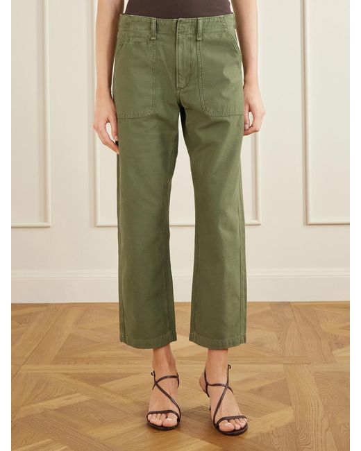 Citizens of Humanity Green Winslow Utility Cotton Straight-Leg Pants