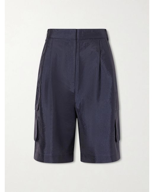 Tibi Blue Stella Shell Cargo Shorts