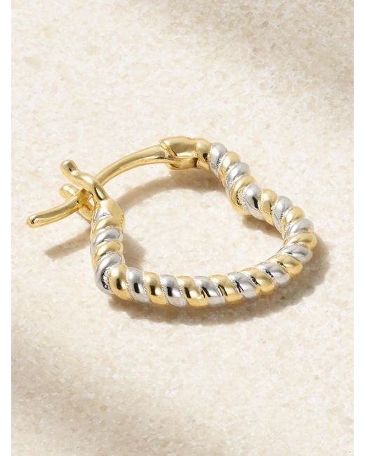 Yvonne Léon Natural Mini Créole Coeur 9-Karat And Single Hoop Earring