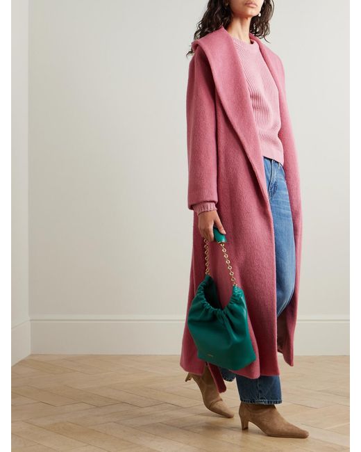 Staud Pink Dakota Belted Wool And Alpaca-Blend Coat