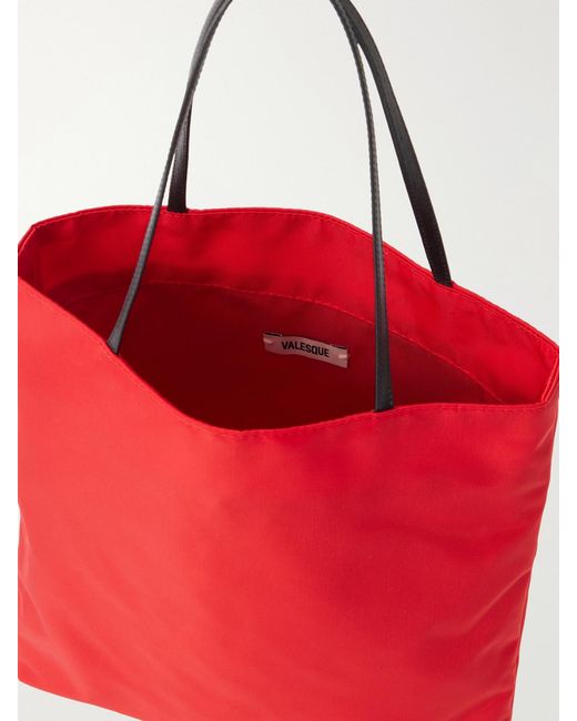 Valesque Red Thea Leather-Trimmed Nylon Tote Bag