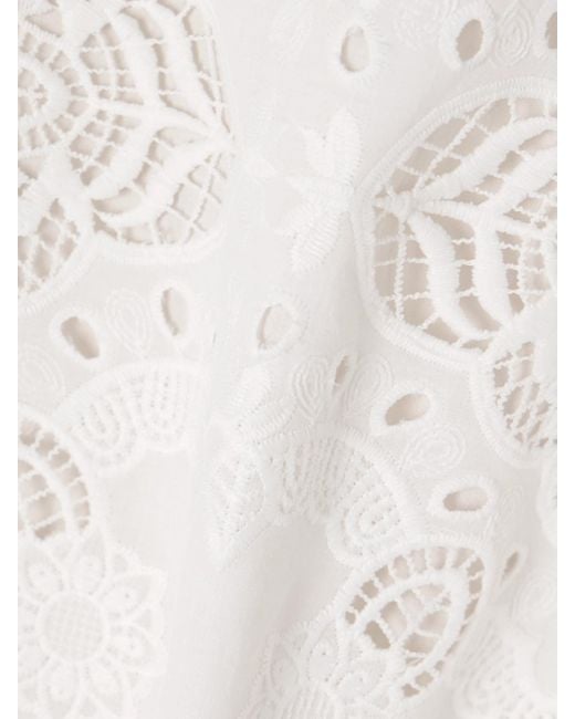 Borgo De Nor White Alfie Cropped Broderie Anglaise Poplin Top