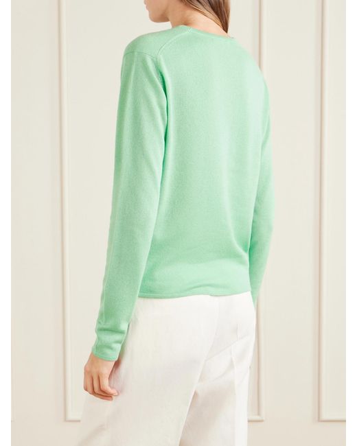 Auralee Green Cashmere And Silk-Blend Sweater
