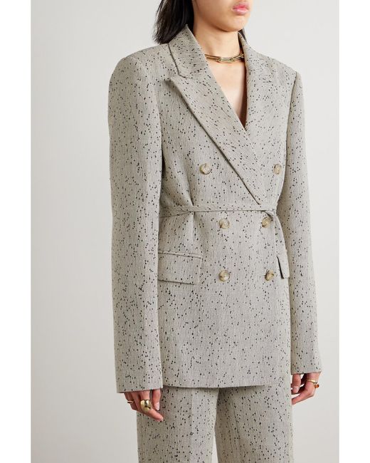 Altuzarra Gray Hattson Belted Double-Breasted Sequin-Embellished Woven Blazer