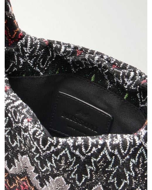 Missoni Black Striped Lurex Shoulder Bag