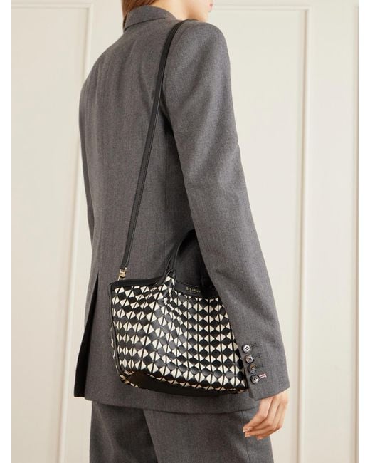 Serapian White Mosaico Leather Shoulder Bag