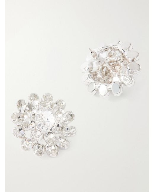 Jennifer Behr White Neve Crystal-Embellished-Tone Earrings