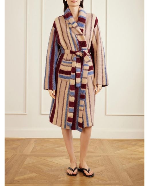 The Elder Statesman Multicolor Striped Cashmere And Silk-Blend Robe