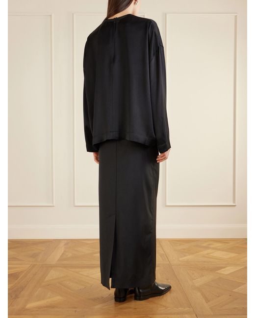 Totême Black Satin Top