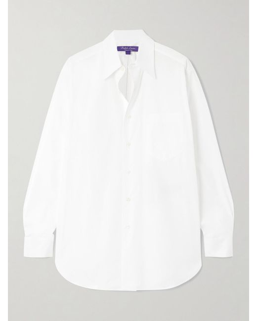 Ralph Lauren White Damien Embroidered Cotton-Poplin Shirt