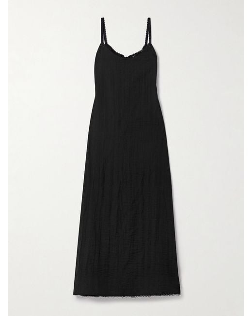 Proenza Schouler Black Evelyn Tie-Back Crinkled-Voile Maxi Dress