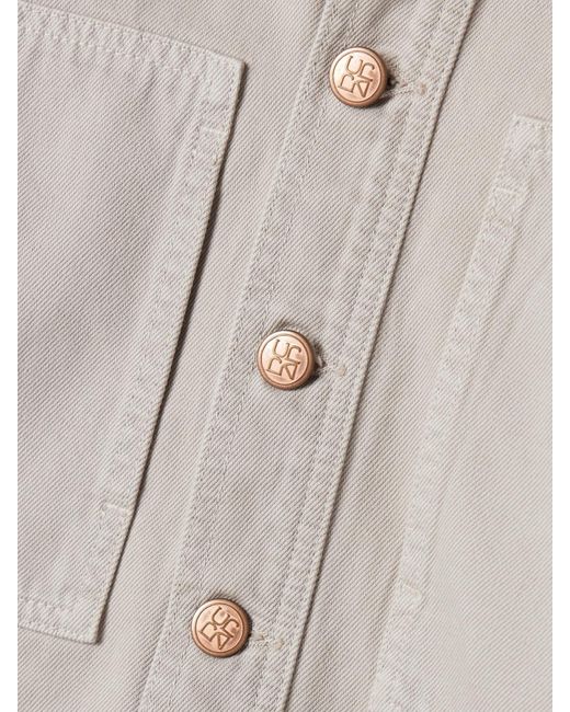 Ulla Johnson Natural Bobbi Cropped Denim Jacket