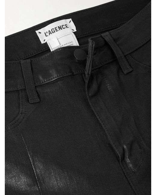 L'Agence Black Jyothi Coated High-Rise Skinny Jeans