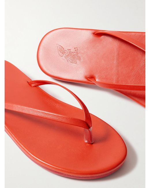 Ancient Greek Sandals Red Saionara Zehensandalen Aus Leder