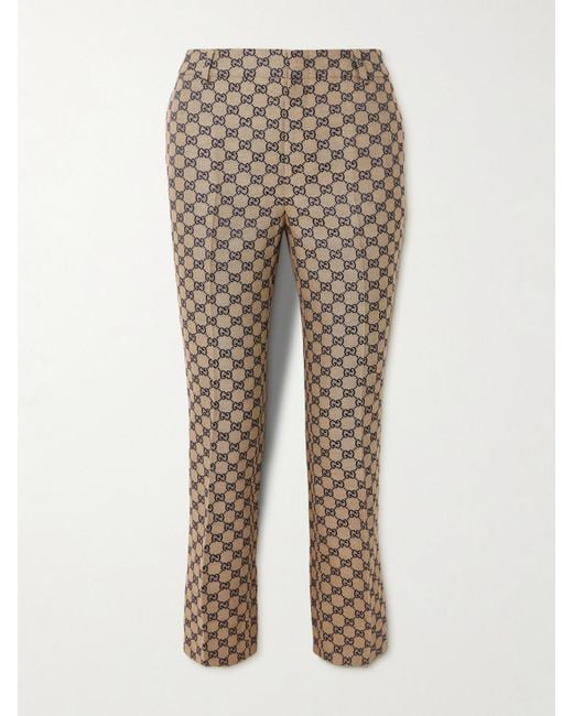 Gucci Natural Hose Aus Canvas Aus Einer Leinenmischung Mit Jacquard-Muster