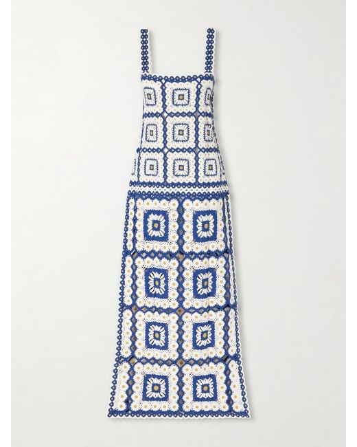 ALÉMAIS Blue Dolly Crochet Cotton Dress