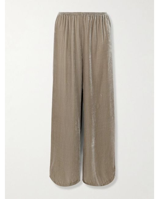 La Ligne Natural Velvet Wide-Leg Pants