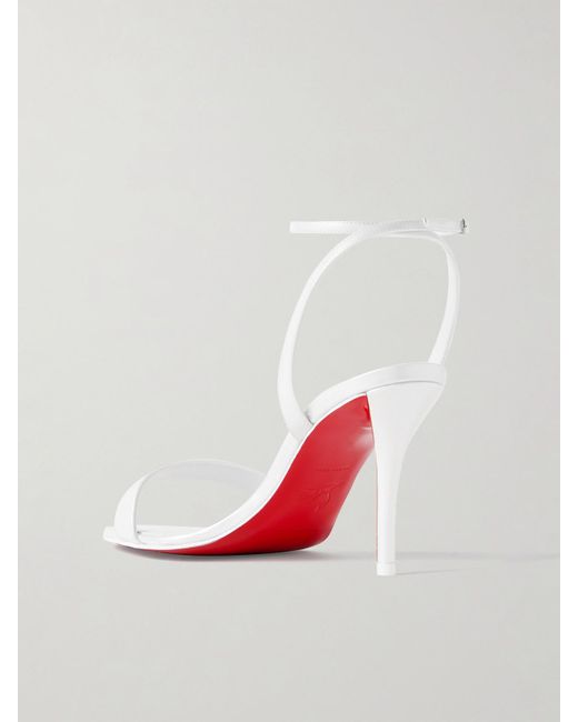 Christian Louboutin White Miss Z 80 Leather Sandals